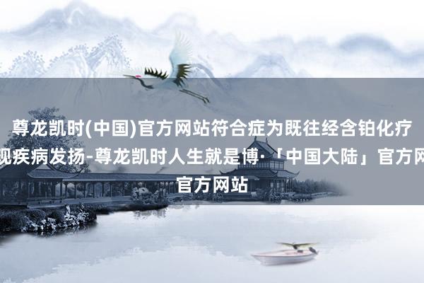 尊龙凯时(中国)官方网站符合症为既往经含铂化疗出现疾病发扬-尊龙凯时人生就是博·「中国大陆」官方网站