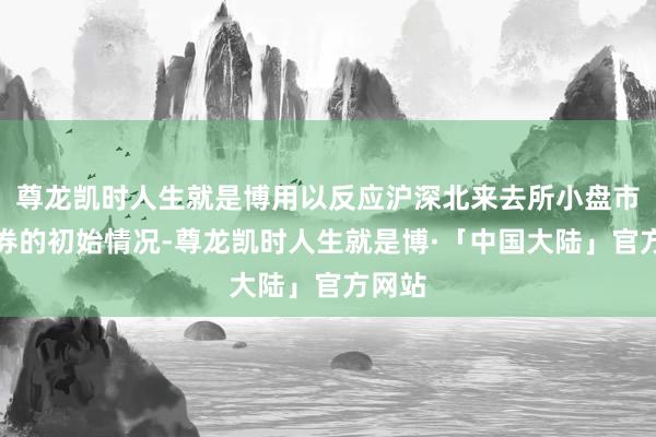 尊龙凯时人生就是博用以反应沪深北来去所小盘市值证券的初始情况-尊龙凯时人生就是博·「中国大陆」官方网站